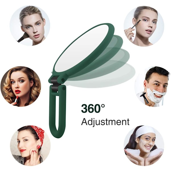 15X förstoringsspegel fällbar roterbar med stativ (Army Green)