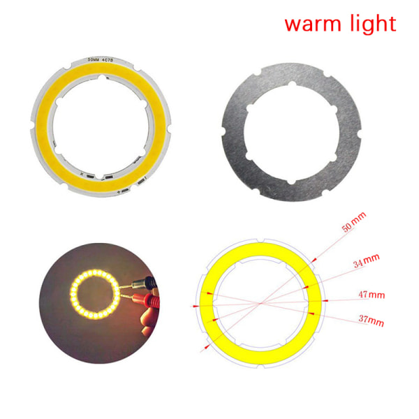 LED COB-form 12V DC 20mm-120mm COB-ring för gör-det-själv-lampa 120mm 3000K 120mm 6500K