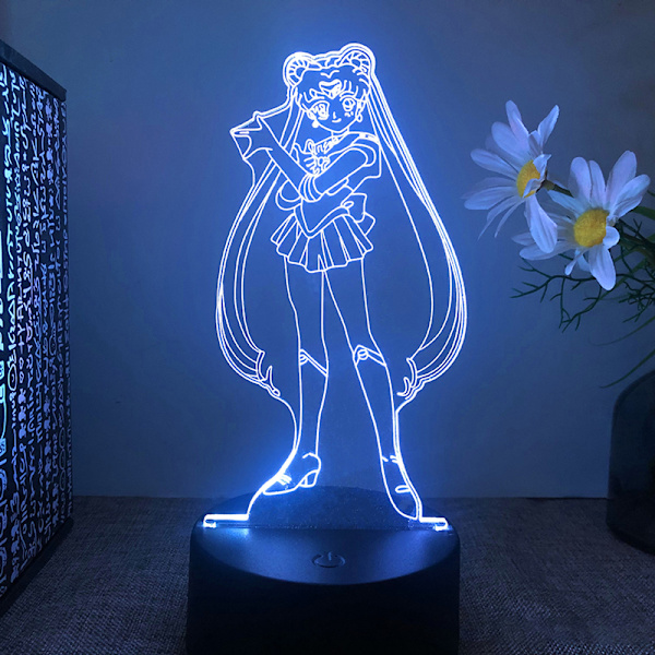 Anime Figur Sailor Moon Tsukino Usagi Moon Warrior 3d Led Ning 4# 3#