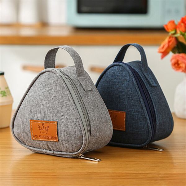 Isolering Thermal Små triangulära Rice Ball Lunchbox Väskor marinblå 13,5*7*13cm black