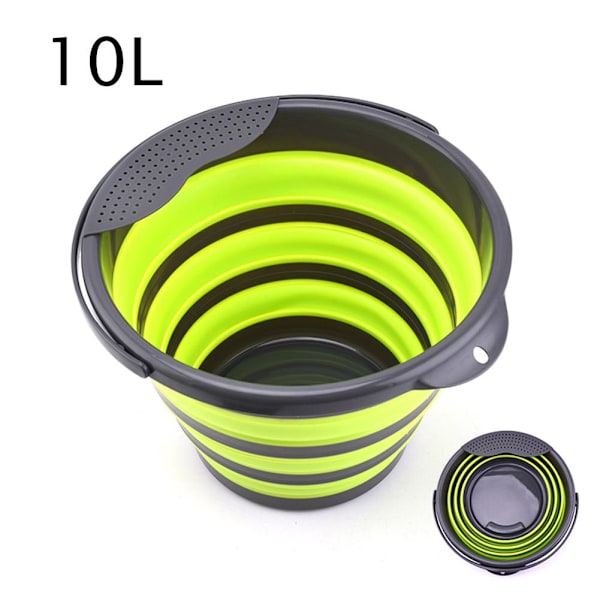 10 l hopfällbar hink bärbar camping utomhus blå 10L green
