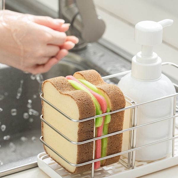 Kreativ rostat brödform tvättskål kökssvamp 4st 4pcs