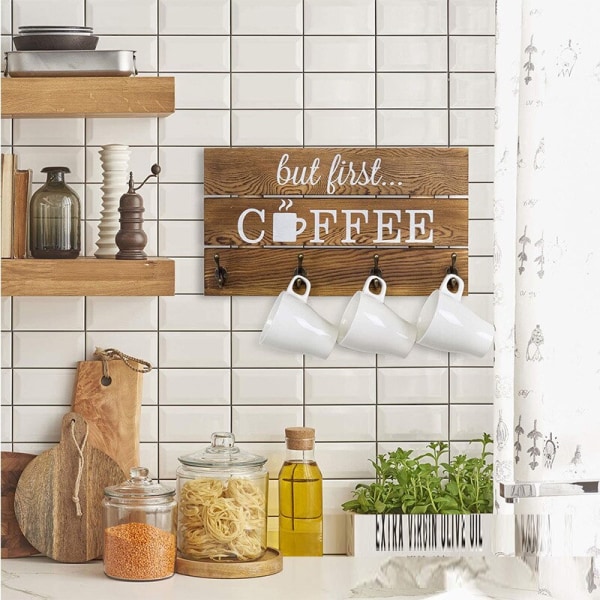 Kaffemuggshållare väggmonterad mugghållare i metall 1st