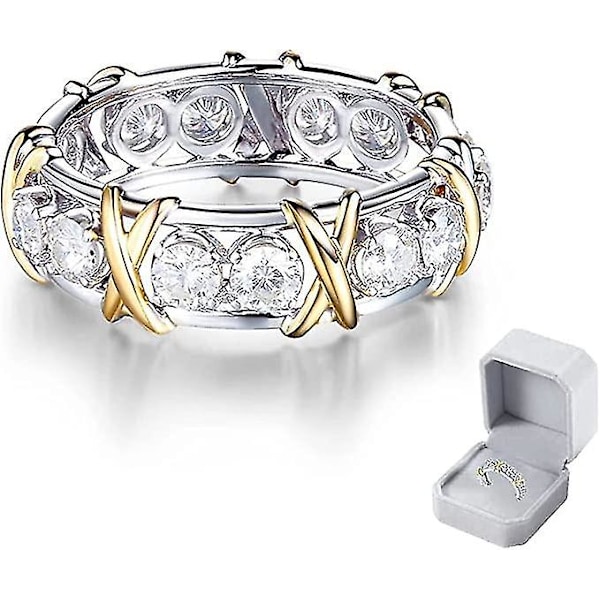 Lyxig Shiny Zircon Cross Ring Mode Enkel Ring