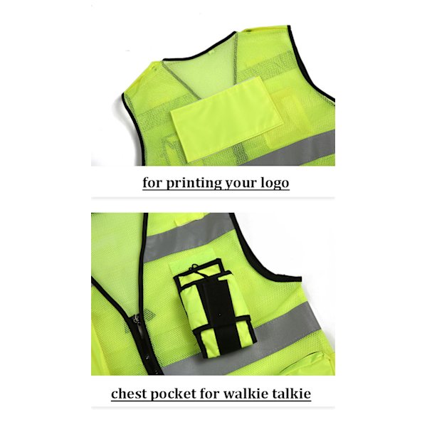 Säkerhetsfickor med hög synlighet Design Reflexväst orange triple extra large green double extra large