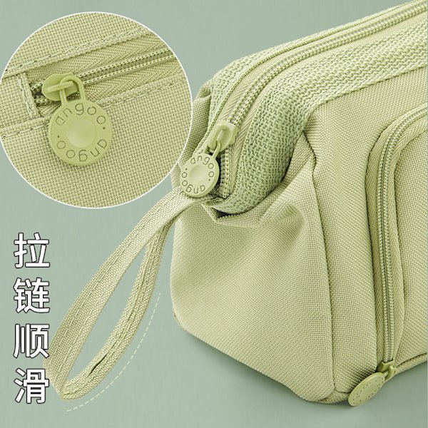 Dubbellagers canvas case multifunktionell brevlåda case 309 Matcha Green-Boat Type Window
