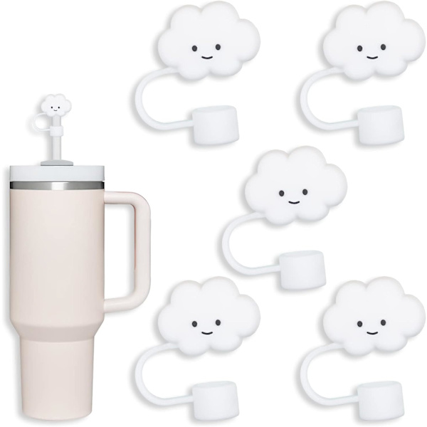 5 st Cloud Straw Lock, Söt Silikon Cloud Straw Lock, Straw Protector