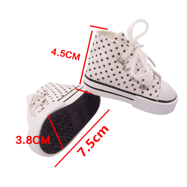 Dockskor 7,5 cm Canvas Skor Sneakers För 60 cm SD 1/3 1/4 bjd A1 A5