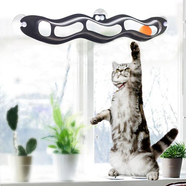katt interaktiv leksak trackball pusselspel tunnel 1st