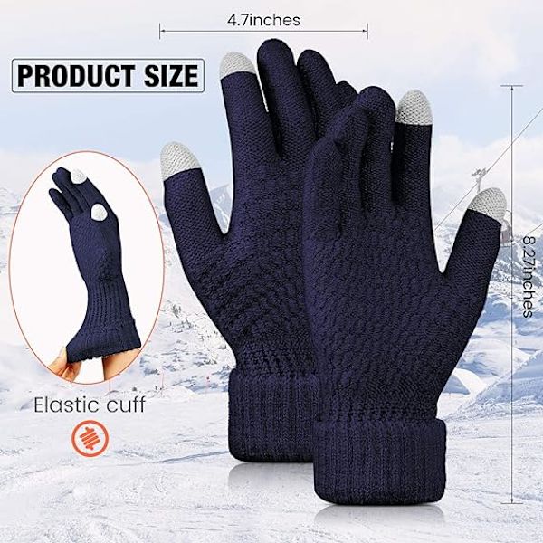 4 par Dam Vinter Touch Screen Handskar Varm Fleece Fodrad Kni
