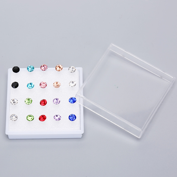 20 Par Set Rhinestone Crystal Stud örhängen 2mm 2mm