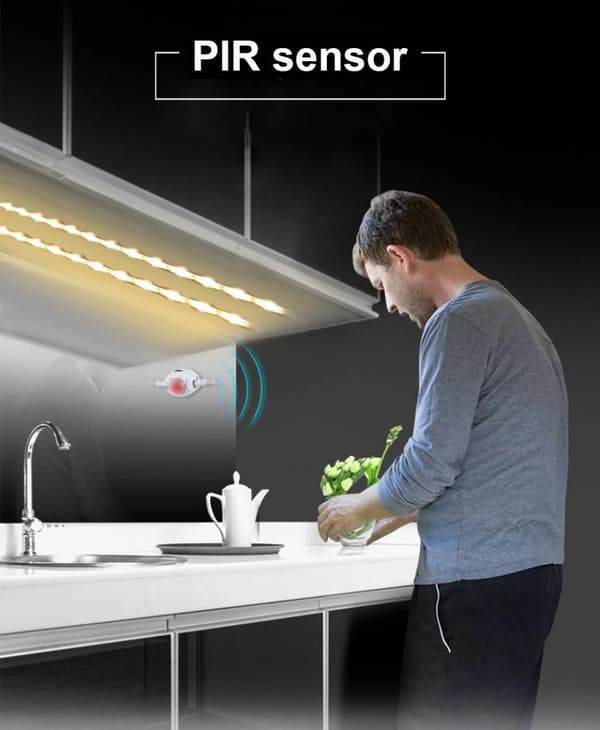 Rörelsesensor Ljusomkopplare Rörelsedetektor aktiverad timer vit 20cm * 15cm * 3cm
