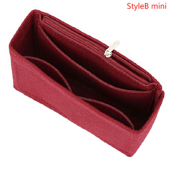 1:a Kvinnor Insert Bag Filt Tyg Handväska Organizer Bag Black StyleB S Red StyleB mini