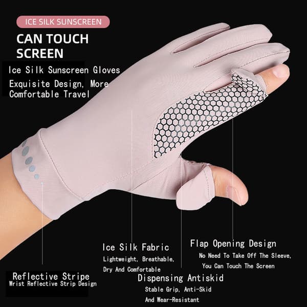 Sommar Anti-UV Ice Silk Thin Halkvante Black Pink