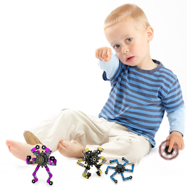 4st Fidget Spinner Leksaker Robot Deformerbar Fingertop Spinner För