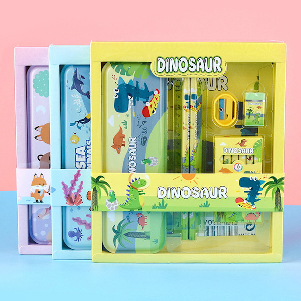 1Set set Anime case Crayon set Röd fox