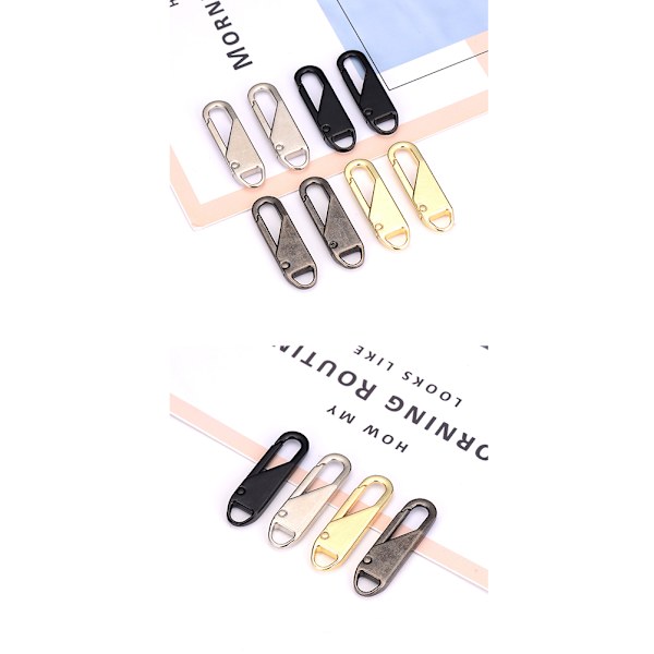 8PCS Alloy Universal Dragkedja för Kläder Zip Fixer