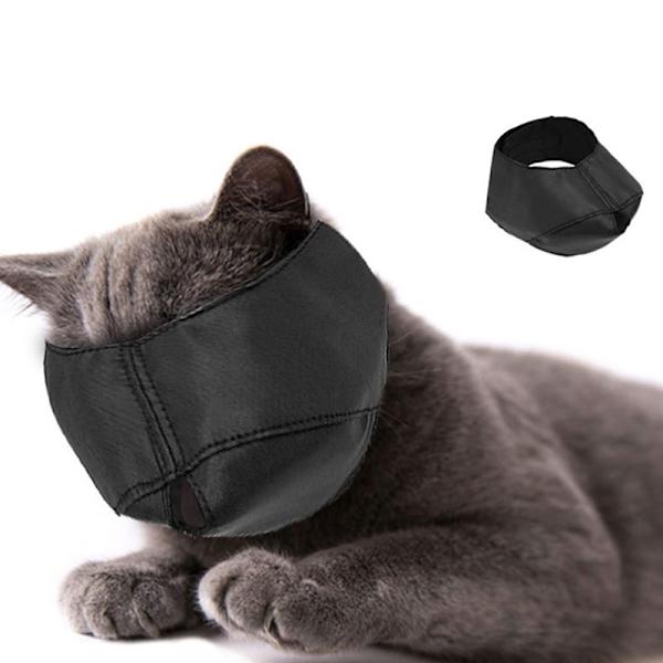 Andningsbara Nylon Kattmunkorgar Kattunge ögonmasker för kattvård Black M