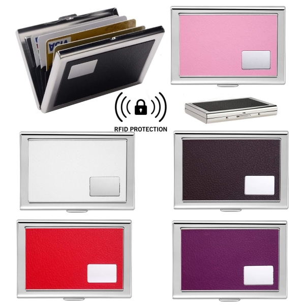 Kortholder / Lommebok - Rfid Safe - Rustfritt stål Purple
