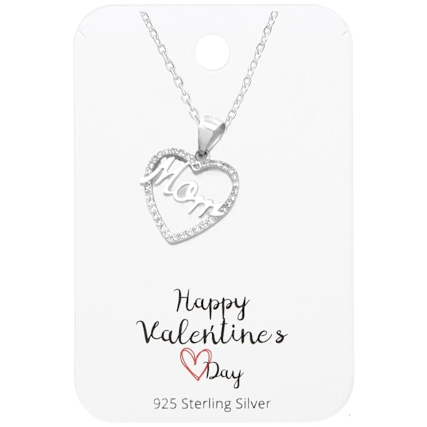 Äkta 925 Sterling Silver Mom Halsband . Alla hjärtans dag  !