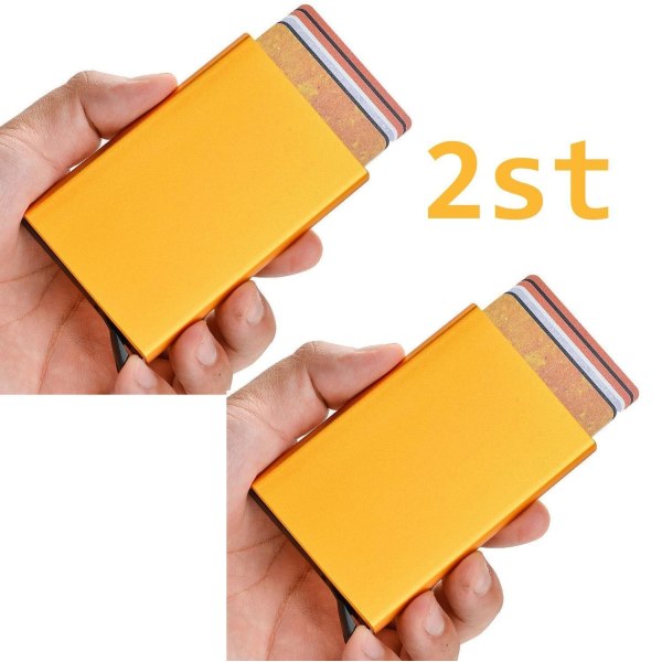 2 STK Rfid Pop Up-kortholder. ORANSJE 2st Orange
