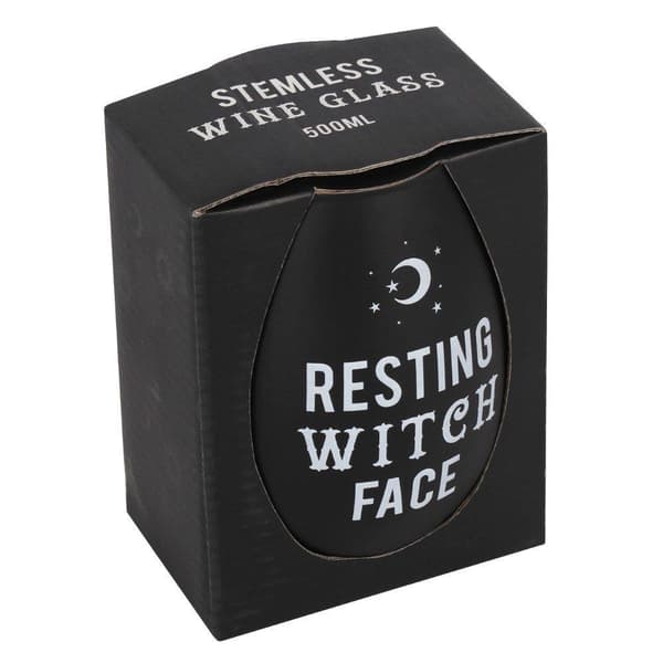 Vinglas RESTING WITCH FACE m förpackning Black