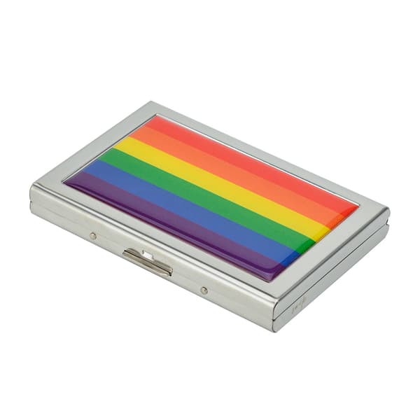 Pride Exklusiv Korthållare . Rostfritt RFID multifärg