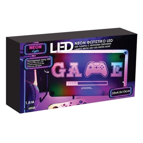 Usb Led Multifärgad "GAME LOADING"  Nattlampa . 23cm x 13cm