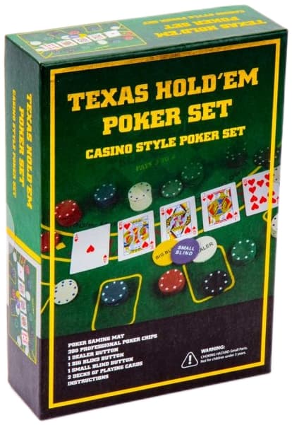 TEXAS Hold'em Poker Set m Duk för Poker/Black Jack