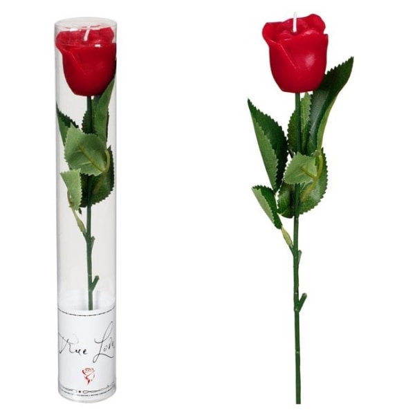 Ruusu kynttilän muodossa, pakkaus 26x4cm. Ystävänpäivä