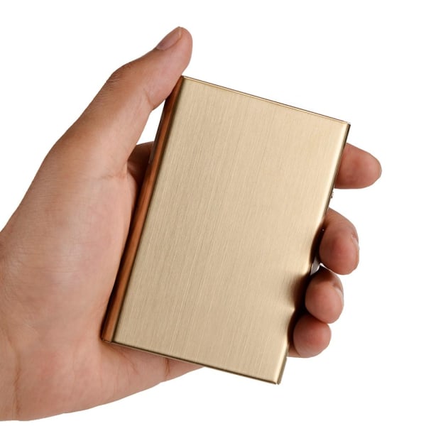 2-Pack Stilren Exklusiv Stål Korthållare / Plånbok . RFID Säker Koppar