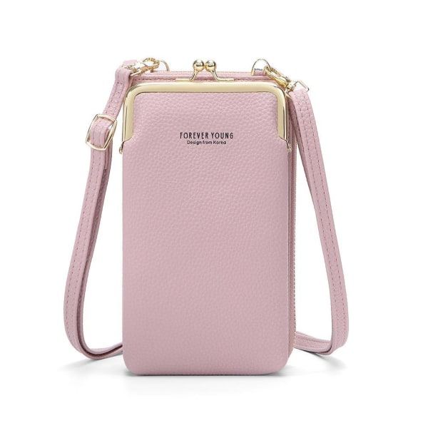 Mobiltaske Pung Kortholder Taske med skulderrem. 10 farver Pink