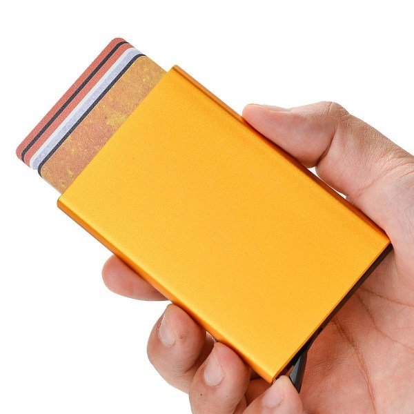 Kortholder med RFID-beskyttelse. Pop-up. 15 forskjellige farger - oransje Orange