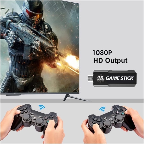 Trådløs 4K HD TV Spil med HDMI Stick Connection o 30000 Spil 64GB