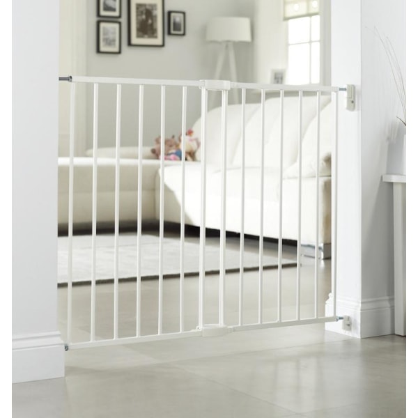 Lindam Push to Shut Extending Metal Gate White