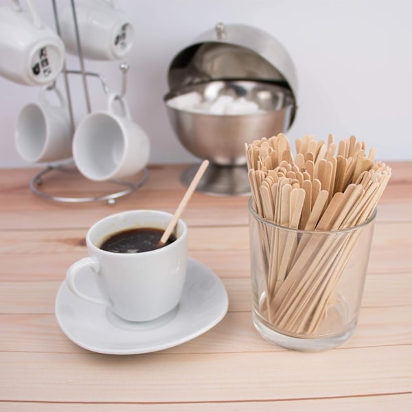 1000 Pack Kaffeblandare Rörpinnar i Trä