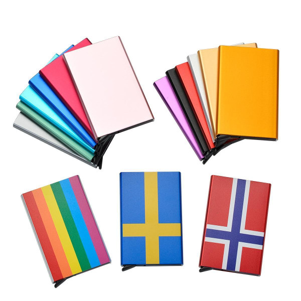 Pride-kortholder med RFID-beskyttelse. Pop op. 15 forskellige farver Regnbåge