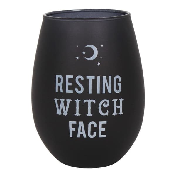 Vinglas RESTING WITCH FACE m förpackning Svart