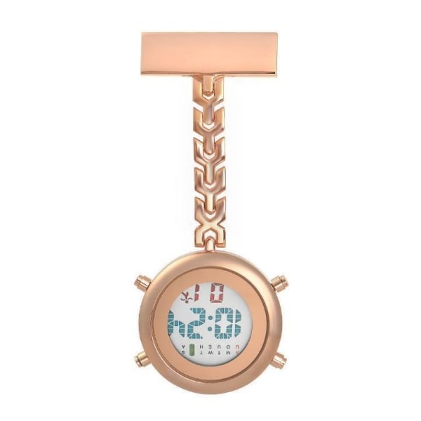 Digital Sjuksköterskeklocka m Belysning Alarm mm . Vårdklocka MÖRK ROSE-GULD