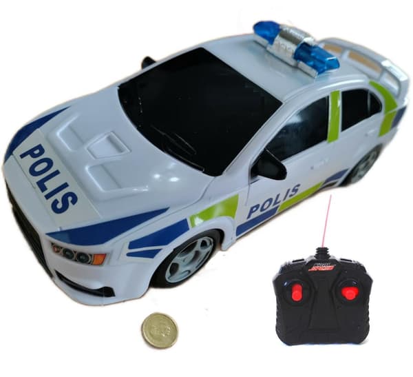 22cm Radiostyrd Polisbil . Fr 3år