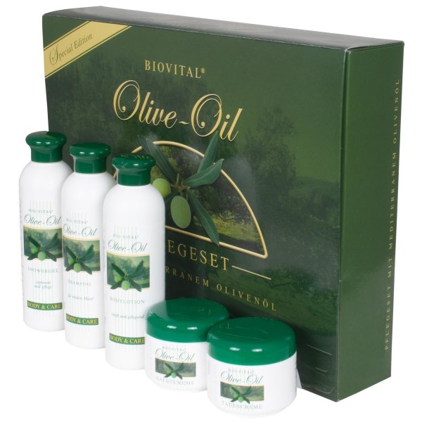BIOVITAL Oliiviöljyn 5-osainen hoitosetti. Valmistettu Saksassa