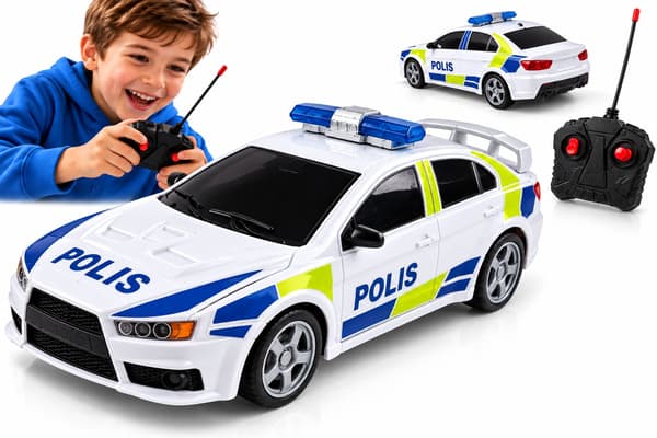 22cm Radiostyrd Polisbil . Fr 3år