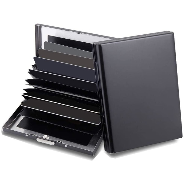 10 Bakke XL Design Rustfrit stål Kortholder til mindst 10 kort Black