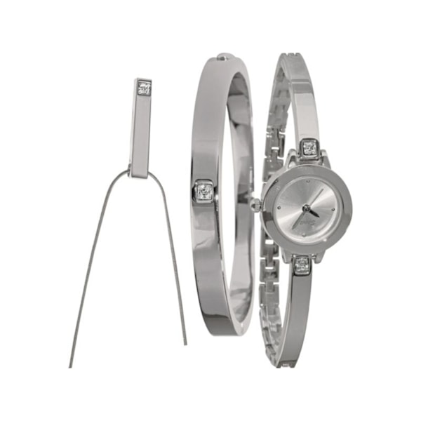 Klocka Armband Halsband set Silver