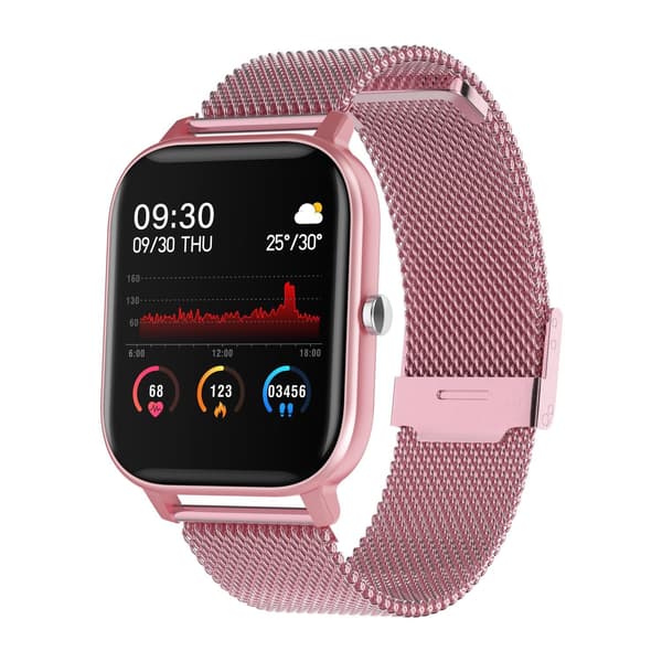 Stilren Smartklocka m Rostfritt Armband Black
