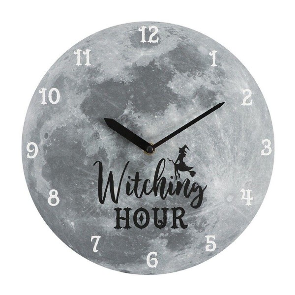 28CM Witching Hour Moon Veggklokke - Klokke