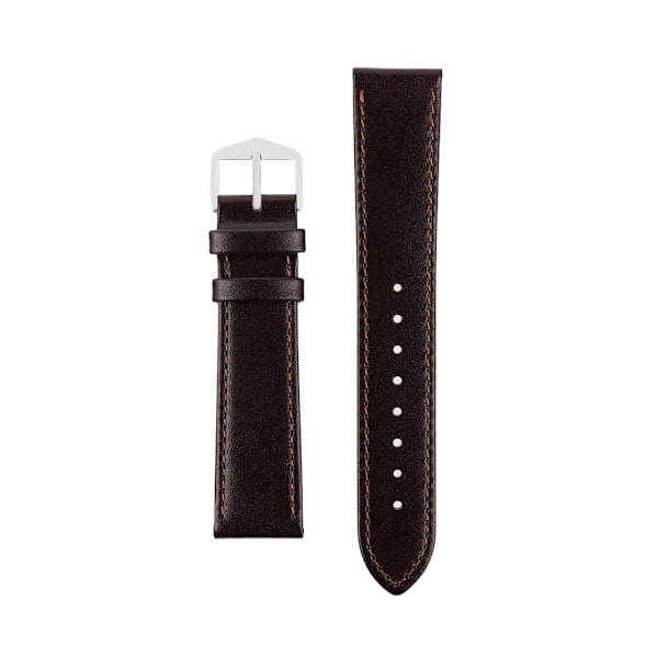 Äkta Läder Klockarmband i 20mm . Mörkbrun