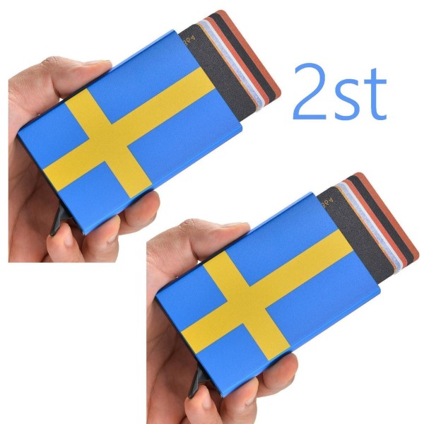 2 kpl Pop Up -korttikotelo. Ruotsin lippu 2st Sverige Flagga