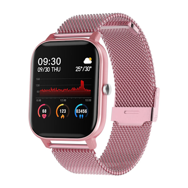 Stilren Smartklocka m Rostfritt Armband Black