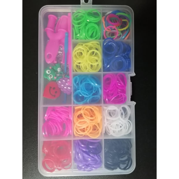 Loom Bands Kit box - ca 600st multifärg